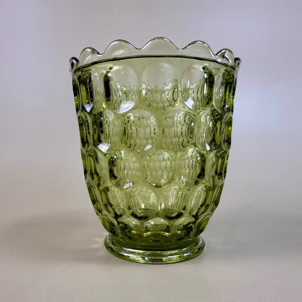 UV Reactive Fenton Green Thumbprint Glass Creamer & Sugar Bowl Set - Picture 16 of 16